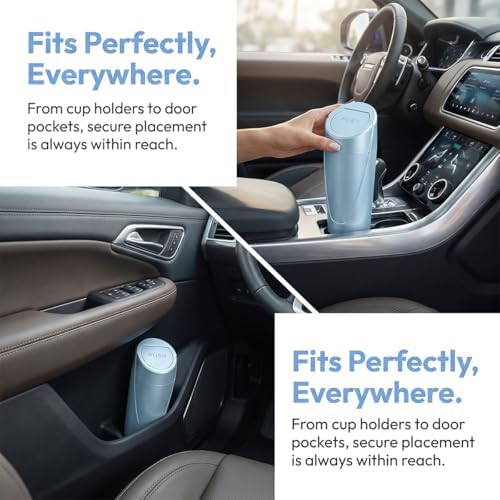 Car Trash Bin with Lid, Leak-Proof Portable Vehicle Cup Holder Garbage Can - Image 3