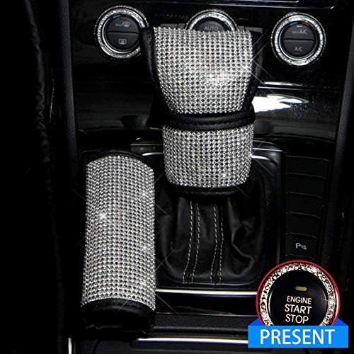 2 Pcs Bling Bling Auto Car Shift Gear Cover & Handbrake Cover - Image 2