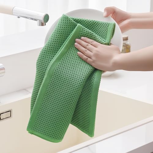 Homaxy 100% Cotton Oversized Waffle Weave Kitchen Towels 4-Pack - Image 4