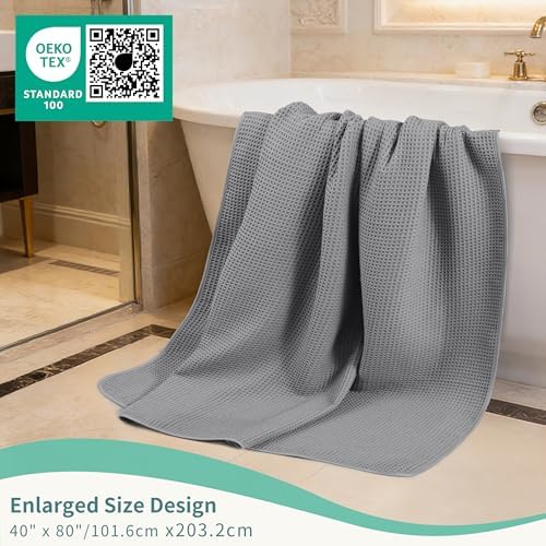MICROFI Microfiber Waffle Bath Sheet, Quick Dry, Lint Free, 40 x 80 inches - Image 5