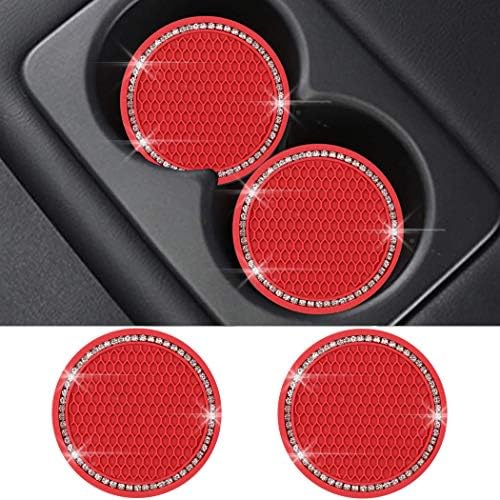 2 Pack Bling Car Cup Holder Coaster, 2.75 Inch Cup Holder Insert Mat by SUNCARACCL