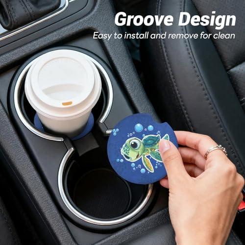 Car Cup Holder Ceramic Coasters 2 Pack, 2.56 in Anti Slip Absorbent Coaster - Image 7