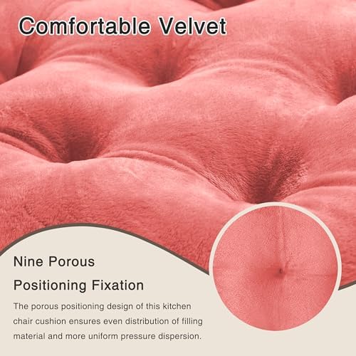 OVOV 2 Pack Chair Cushions for Dining Chairs 15.5"x15.5" Pink - Image 4
