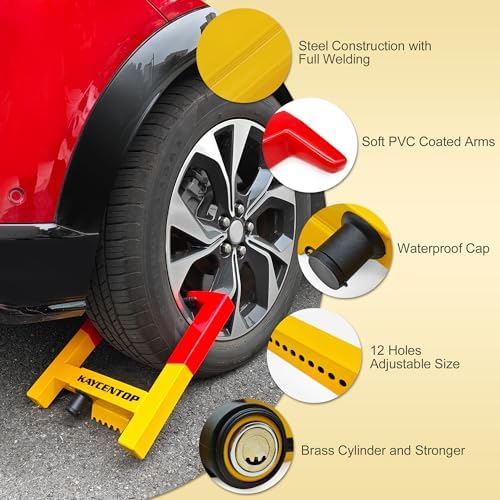 KAYCENTOP Universal Weel Lock Clamp, Wheel Chock Lock, Tire Lock Anti Theft - Image 5