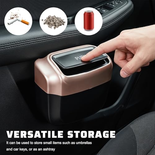 2PCS Auto Trash Can with Lid, Leakproof Waterproof Car Plastic Dustbin with 60 - Image 4
