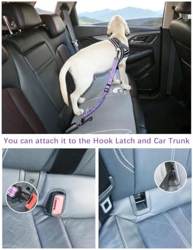 AUBELL Dog Seat Belt for Car, 2 Pack Set 3-in-1 Dog Car Harness - Image 2