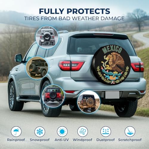 GENANY Mexico and Eagle Thick PVC Leather Spare Tire Cover Size 16 - Image 3