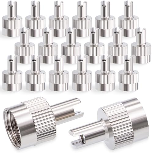 20PCS Tire Valve Stem Caps, Nickel Brass Slotted Slot Valve Stem Caps by MEAJOO
