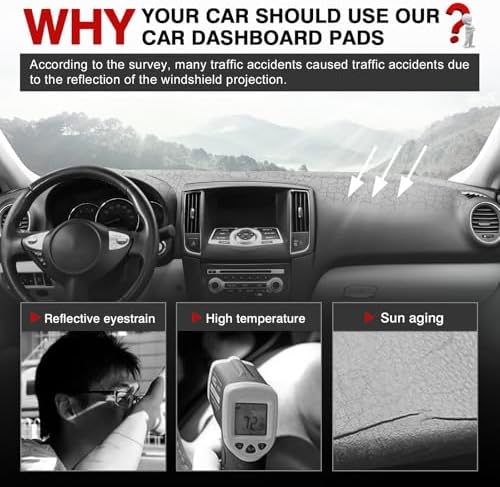 Autorder Dashboard Cover Mat for Nissan Maxima 2009-2015 Accessories Dash Cover - Image 2