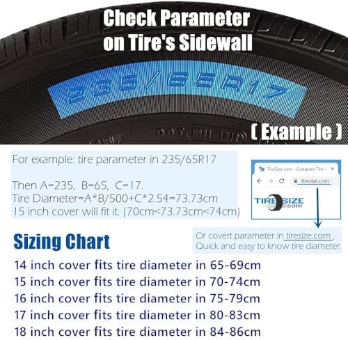 Gray Spare Tire Cover, Waterproof PVC Leather - Image 3