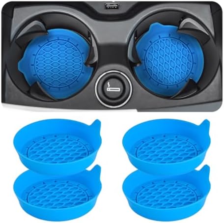 Zpana 4PCS Car Cup Holder Coasters, Silicone Non-Slip Vehicle Cup Recessed Mats by Zpana