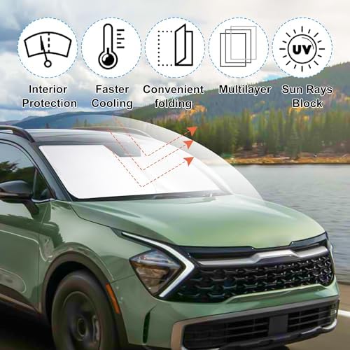 Windshield Sun Shade Sunshade for 2023-2025 2026 Kia Sportage - Image 2