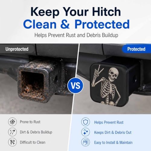 Trailer Hitch Covers Funny Human Skeleton Heavy Duty 2 Inch Hitch Cover - Image 5