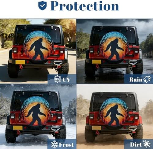 Bigfoot Forest Art Spare Tire Cover Waterproof Dust-Proof Spare Wheel Covers - Image 7
