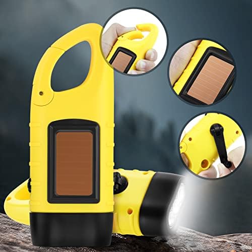 Simpeak 2-Pack Hand Crank Solar Powered Emergency LED Flashlight, Survival - Image 5