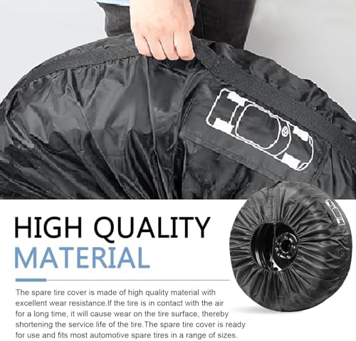 Car Spare Tire Cover, 190T Taffeta Sun and Water Proof Storage Bag - Image 5