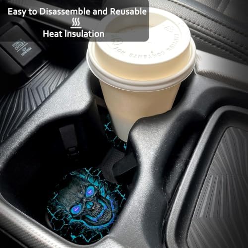 2 Pack Cherry Car Coasters for Cup Holder, Neoprene Anti Slip Mat - Image 2