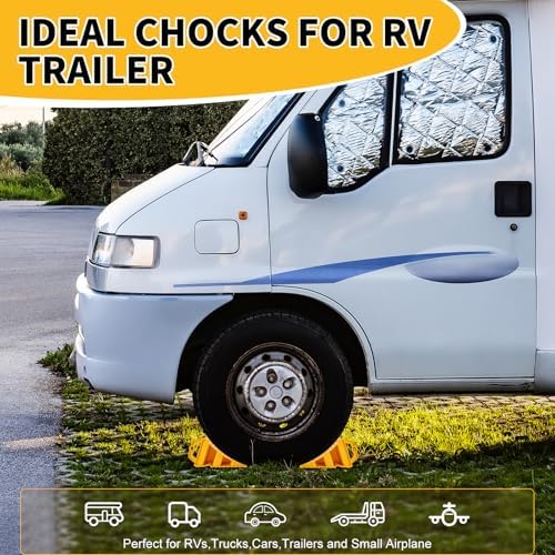 Wheel Chocks for Trailers, 4 Pack Hard Plastic RV Wheel Chocks - Image 5