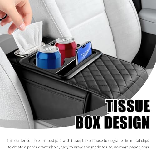 5-in-1 Car Center Console Cover, Leather Car Armrest Cover - Image 4