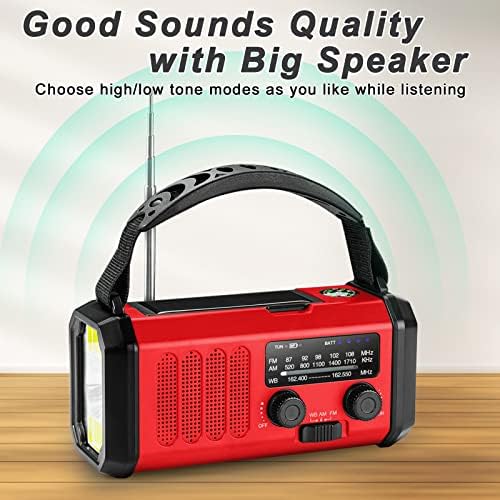 Emergency Weather Radio with NOAA, 10000mAh Solar Hand Crank Radio, AM FM - Image 2