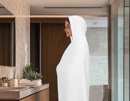COTTON CRAFT Hooded Bath Towel for Adults – 100% Cotton Waffle Weave Towel - Image 5