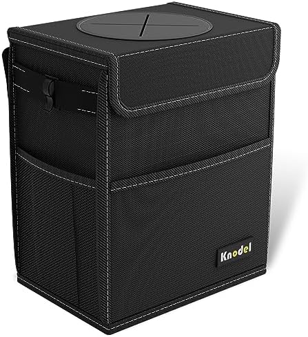 K KNODEL 2 Gallon Black Leak-Proof Waterproof Car Trash Can by K+KNODEL