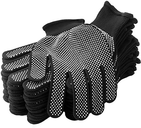 COOHORN 12Pairs Work Gloves Anti-slip Knitted Stretchy Cloth Glove Thin Moist by COOHORN