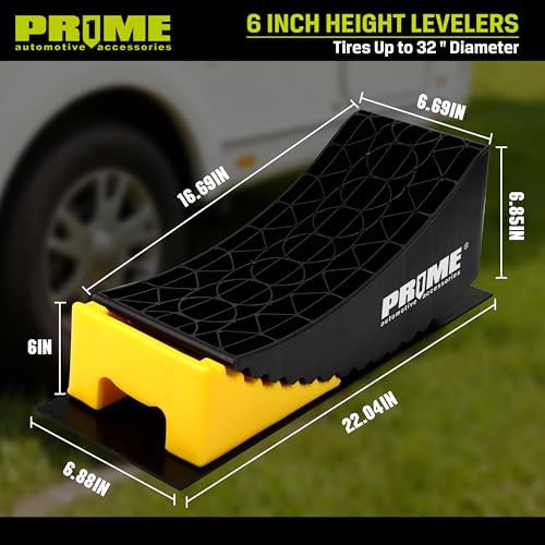 PRIME 1 RV Camper Levelers 6-Inch, 2 Packs Heavy Duty Wheel Chock Ramp - Image 2