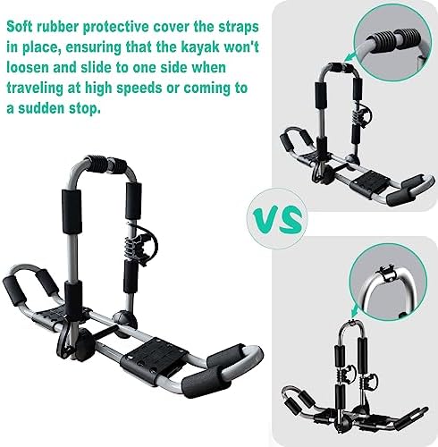 Kayak Roof Rack 4-in-1 Folding Adjustable Bilateral J-Shaped Roof Rack - Image 4