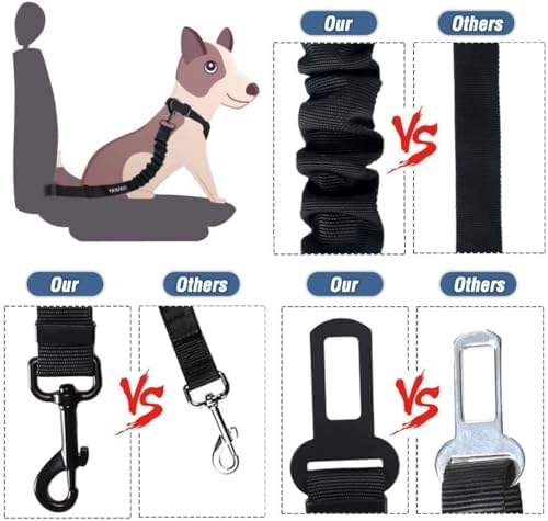 COOYOO Dog Seat Belt, Retractable Dog Car Harness Seat Belt - Image 6