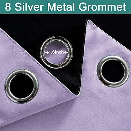 Yakamok Lilac 100% Blackout Patio Door Curtain Panels W100 x L84, 1 Panel - Image 6