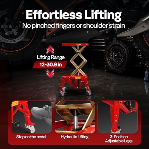 VIVOHOME 350 Lbs Hydraulic Motorcycle Lift Table Motorcycle Scissor Jack - Image 4