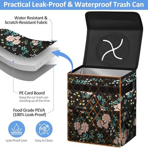 ELONGRIVER Leak Proof Car Trash Can - Image 3