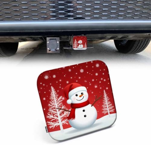 Snowman 2 Inch Winter Christmas Snowflake Red Rubber Receiver Tube Hitch Plug by Beabes