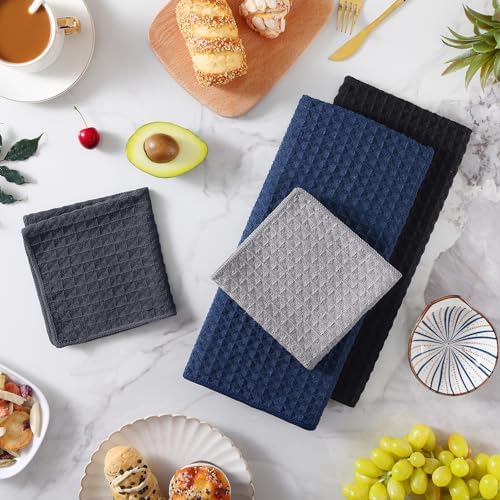 Homaxy Microfiber Waffle Weave Kitchen Towels Set, 8 Pack - Image 2