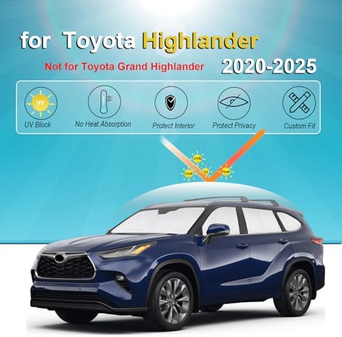 KMF 8pcs Thicken Sun Shades for Toyota Highlander 2020-2025 2026 Accessories - Image 5