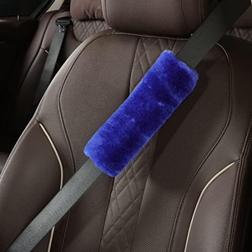 OGLAND 2 Pack Sheepskin Car Seat Belt Cover Pads | Wool Seatbelt Cushions - Image 2
