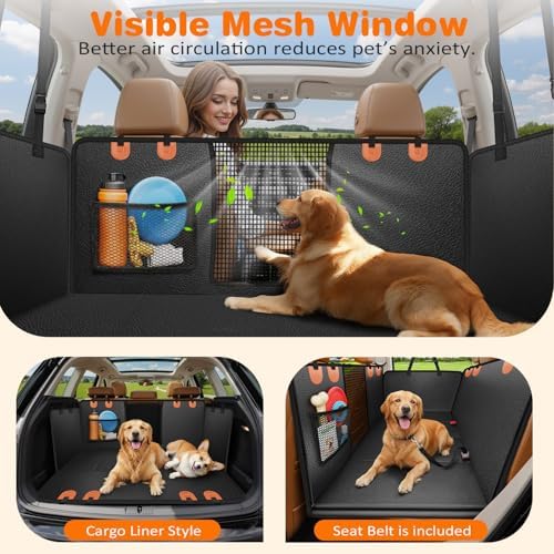 URPOWER PU Leather Hard Bottom Dog Car Seat Cover, Back Seat Extender - Image 4