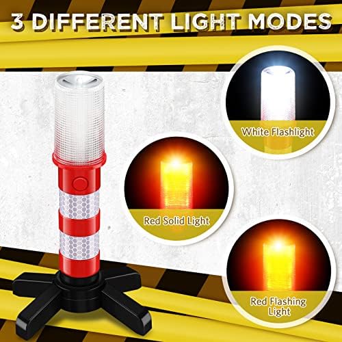 Riakrum 6 Pcs Emergency Roadside Flares Bulk Kit LED Safety Strobe Road Warning - Image 4