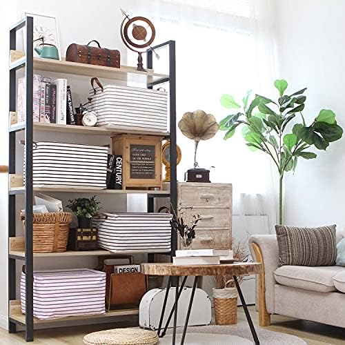 Hinwo 4-Pack Large Canvas Fabric Storage Baskets - Image 2