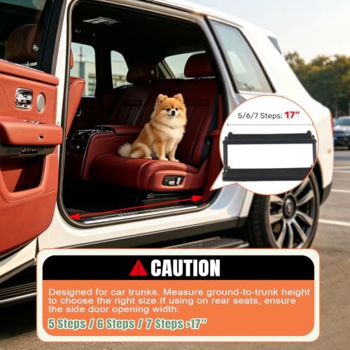 Foldable Dog Stairs for Car, HisFox Portable Dog Steps for Dogs, 6 Steps - Image 6