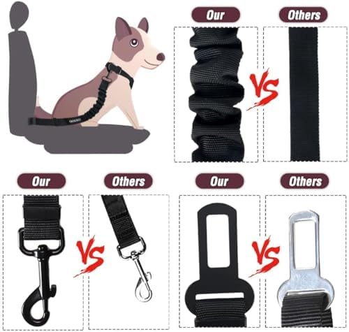 COOYOO Dog Seat Belt, Retractable Dog Car Harness Seat Belt - Image 6