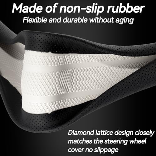 Car Steering Wheel Cover, Non-Slip Leather Protector - Image 3