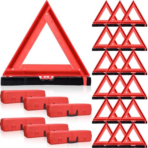 Kanayu 12 Pcs Warning Triangles Dot Reflective Foldable Emergency Safety by Kanayu