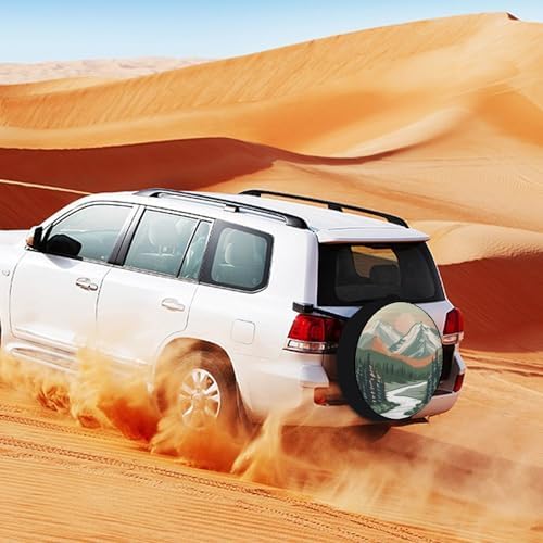 Camper Spare Tire Cover Mountain Adventure Waterproof Polyester Wheel - Image 3