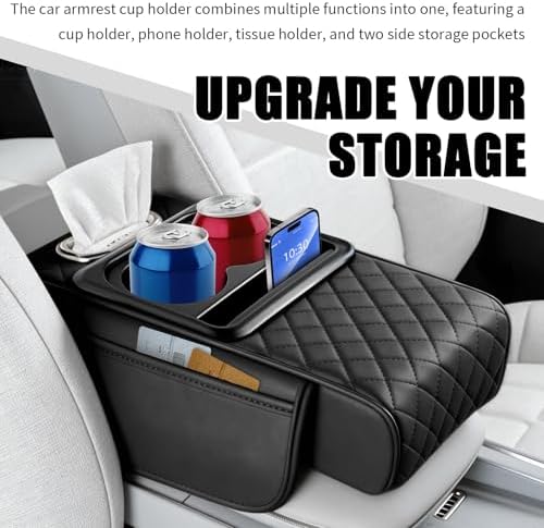 5-in-1 Car Center Console Cover, Leather Car Armrest Cover - Image 6