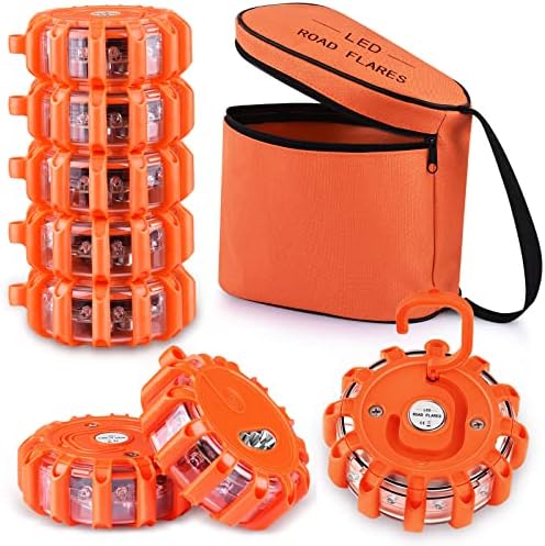 AK [8 Pack LED Road Flares Safety Flashing Warning Light Roadside Emergency by AK
