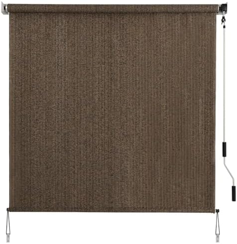 SMONTER Outdoor Sunshade Roller Shade 6'W x 6'H, Exterior Cordless Roll Up by SMONTER