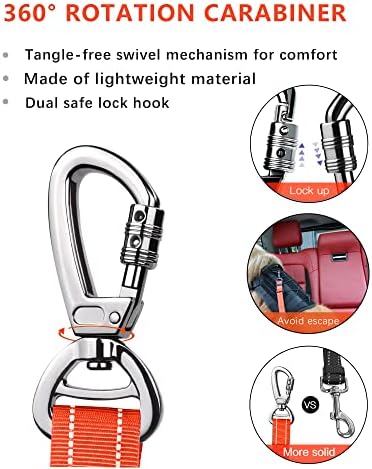 AUBELL Dog Seat Belt for Car, Updated 3-in-1 Bungee Dog Car Harness - Image 4