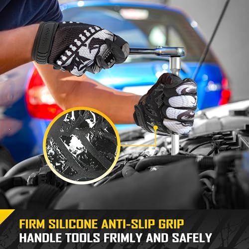 COOLJOB Mechanic Safety Work Gloves, Enhanced Anti-Slip Grip Tactical Gloves - Image 3